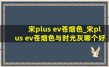 宋plus ev苍烟色_宋plus ev苍烟色与时光灰哪个好看